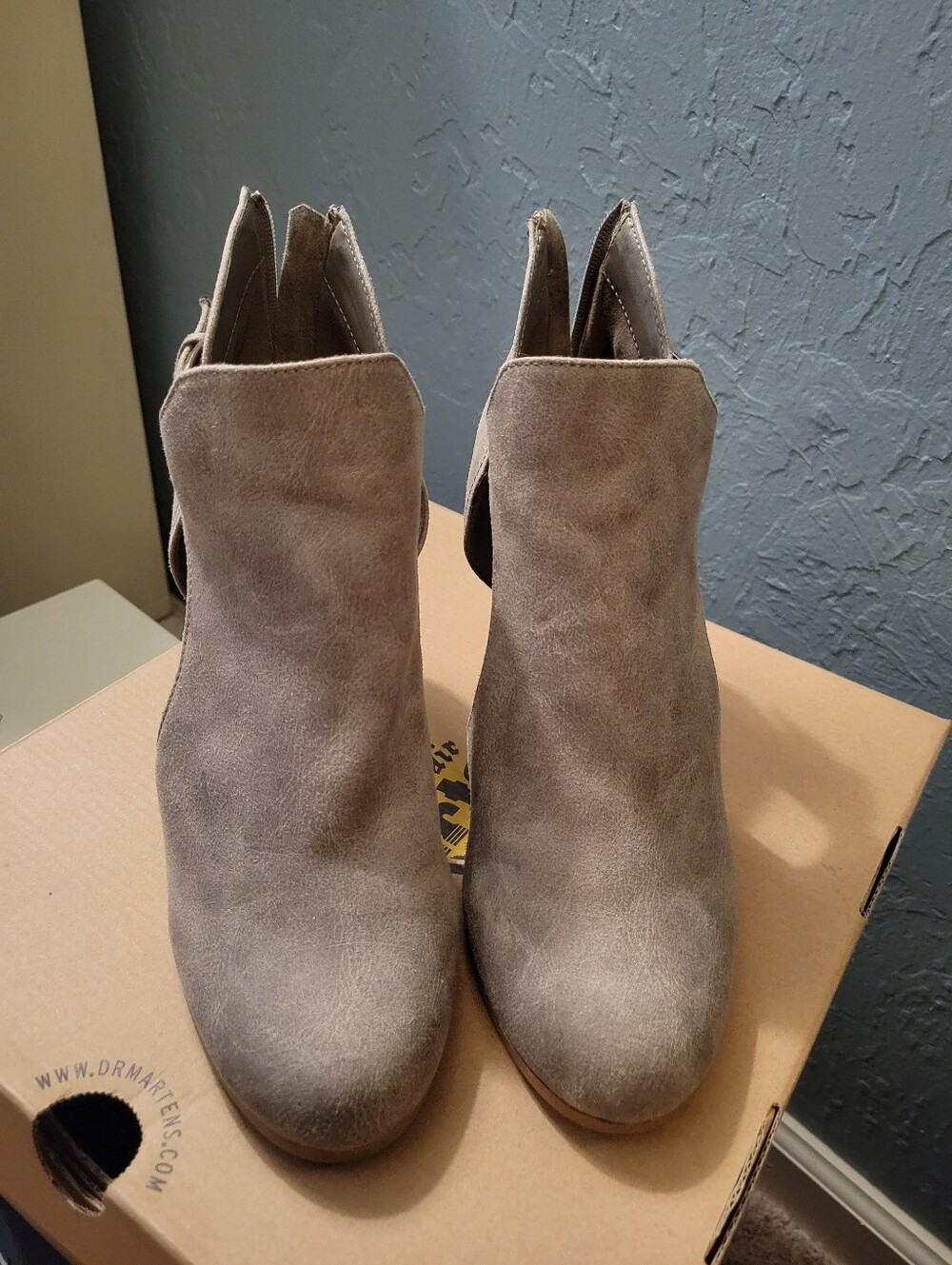 Suede Taupe Ankle Booties - Women